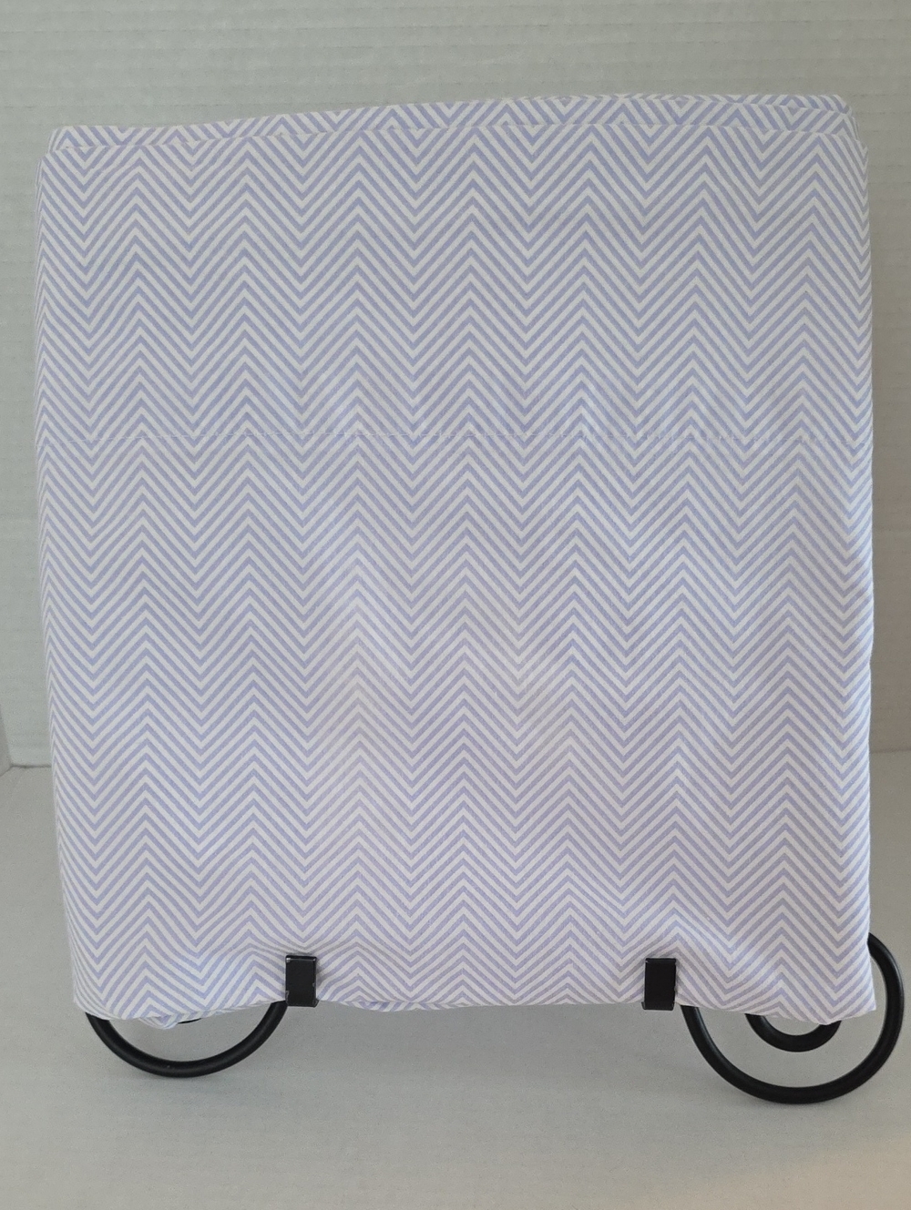 Ralph Lauren Periwinkle Blue White Chevron Cotton Twin Flat Sheet